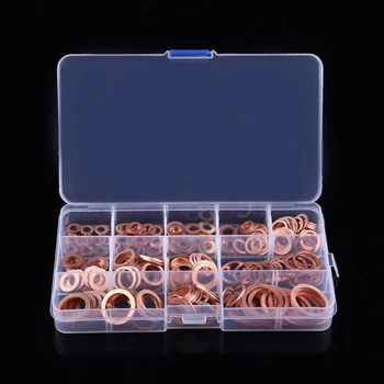 

O Ring Shapes Copper Gaskets Flat Seal Kit M5-M20 Box Hardware Accessories Fasteners And Hooks Locking Devices