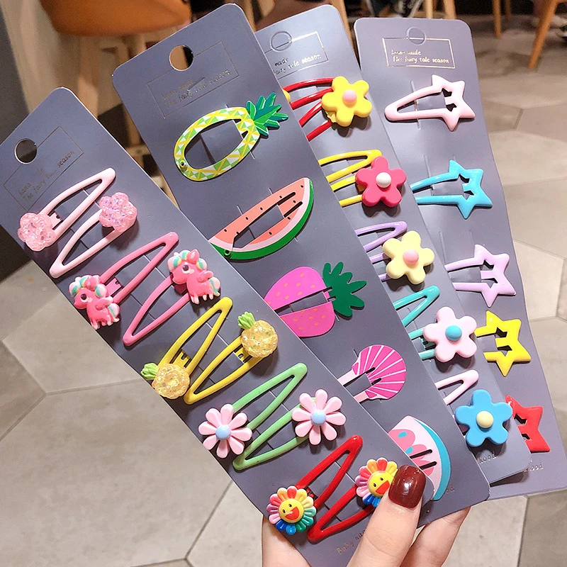 Pinza del pelo de fruta con dibujos animados para niña, 2/10/15/20 Uds., pinzas para el pelo para niña, pasadores, accesorios para el cabello para niña