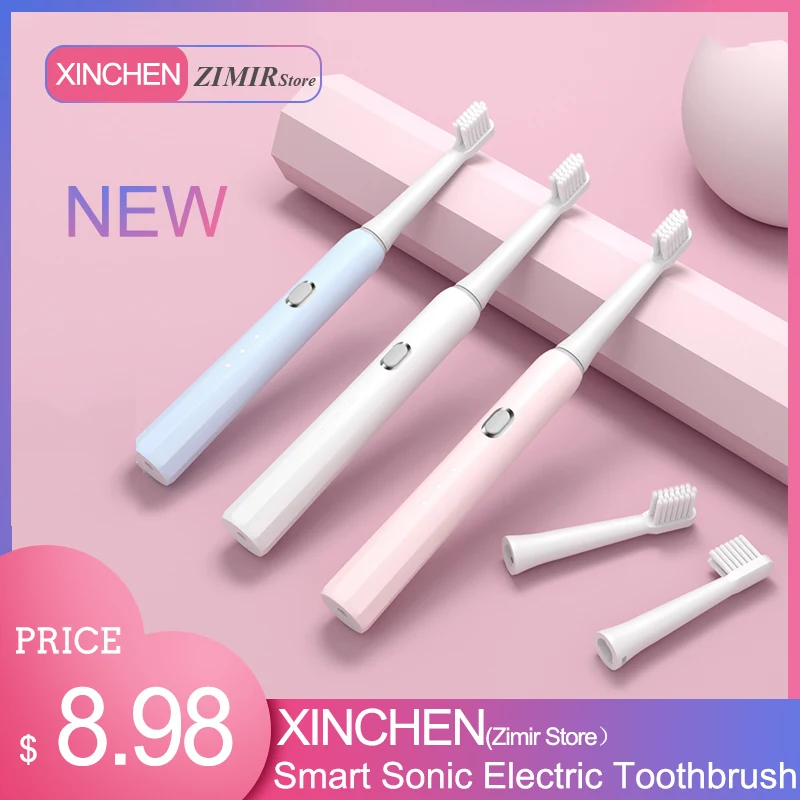 

XINCHEN New USB Recharge Electric Toothbrush Sonic Automatic High Frequency Vibration Clean IPX7 Waterproof Electric Toothbrush