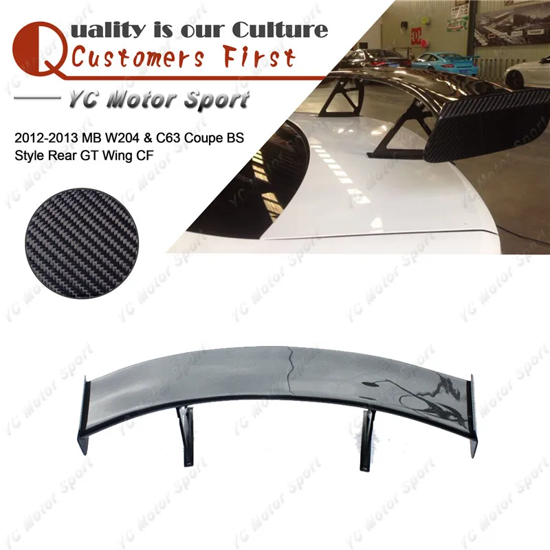 

Car Accessories Carbon Fiber BS Style Rear Spoiler Fit For 2012-2013 MB W204 C63 C Class Coupe 2D Trunk Spoiler Rear GT Wing