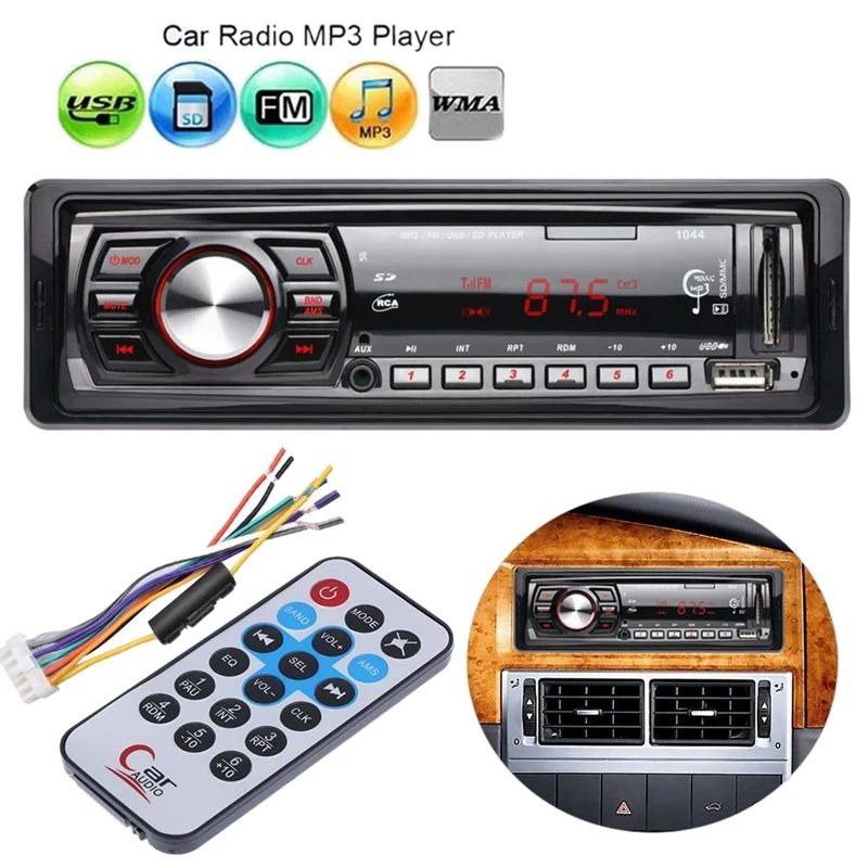 1 Din автомобильный радиоприемник автомобиля 12V карты плеер Mp3 плеер аудио Авто Радио Стерео Fm приемник Usb Дистанционное Управление