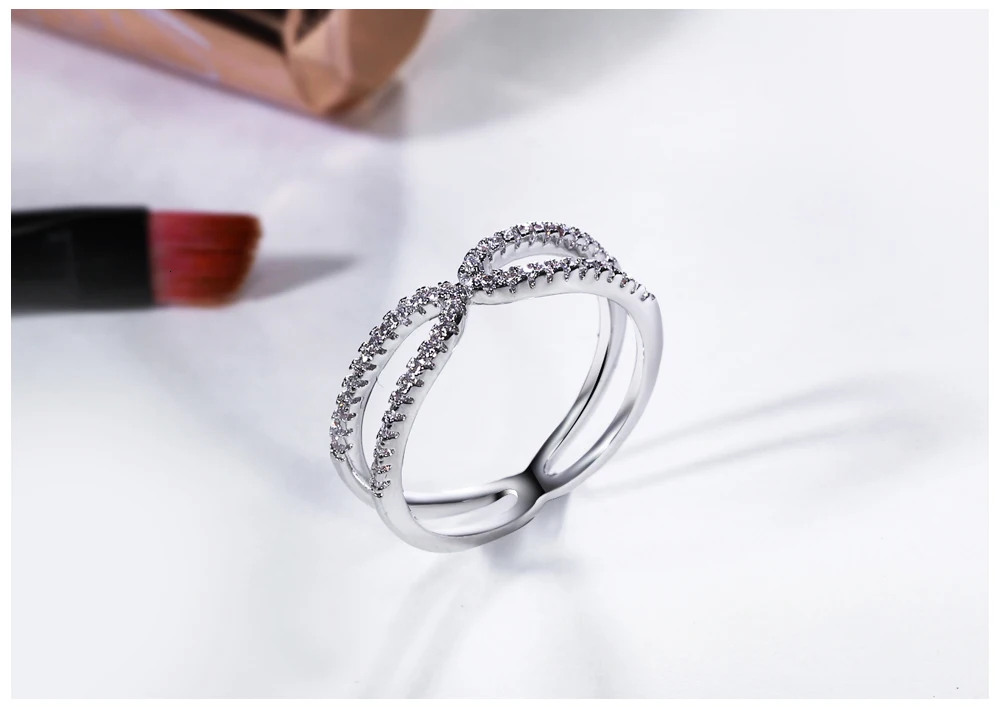 DreamCarnival 1989 CZ кольца горячий стиль Anel de noivado AAA кубический цирконий уникальный крест дизайн тонкий обручальное кольцо SJ21654