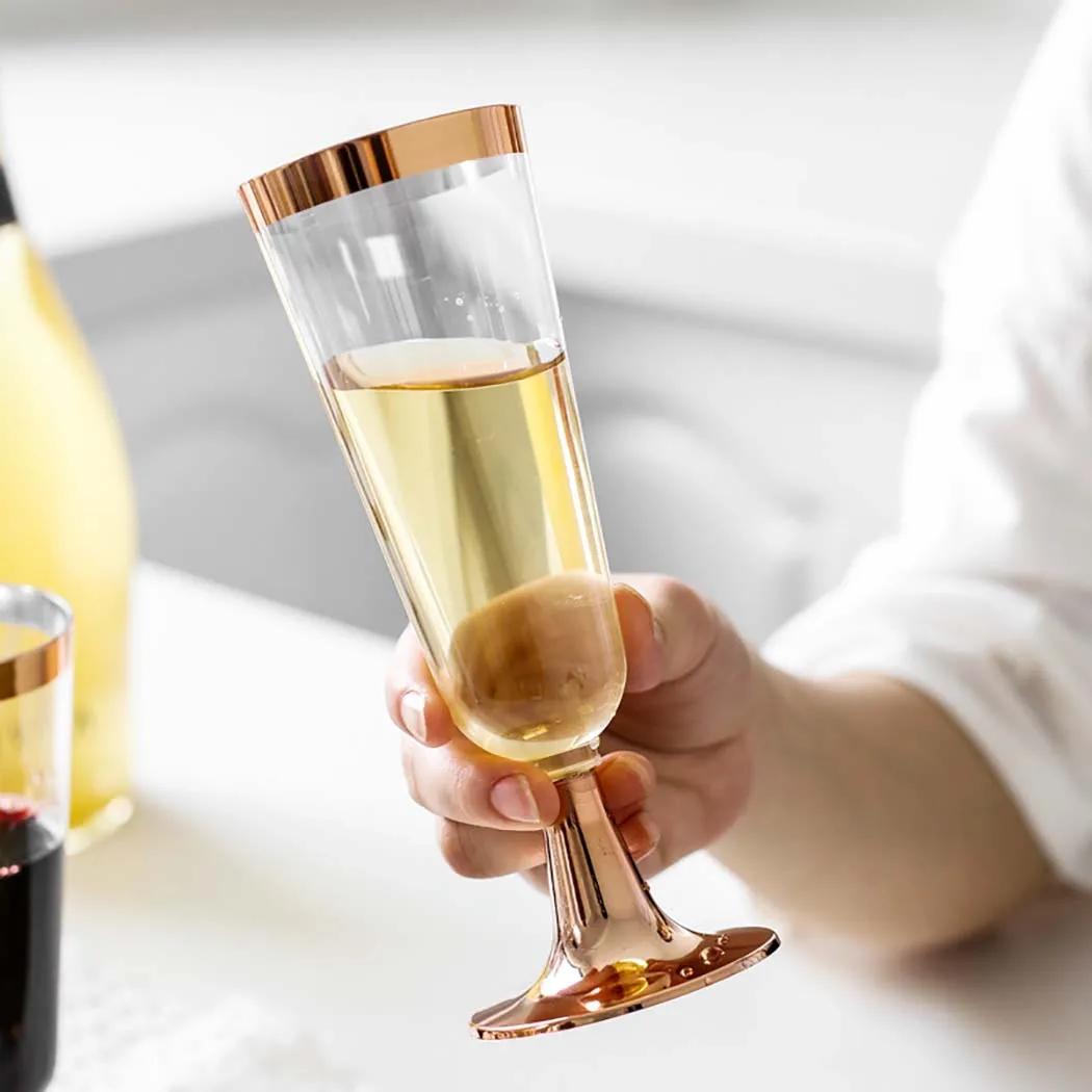 12PCS High Quality Wedding Champagne Flute Creative Disposable Plastic Wedding Cup Champagne Glass Drinking Utensils For Party
