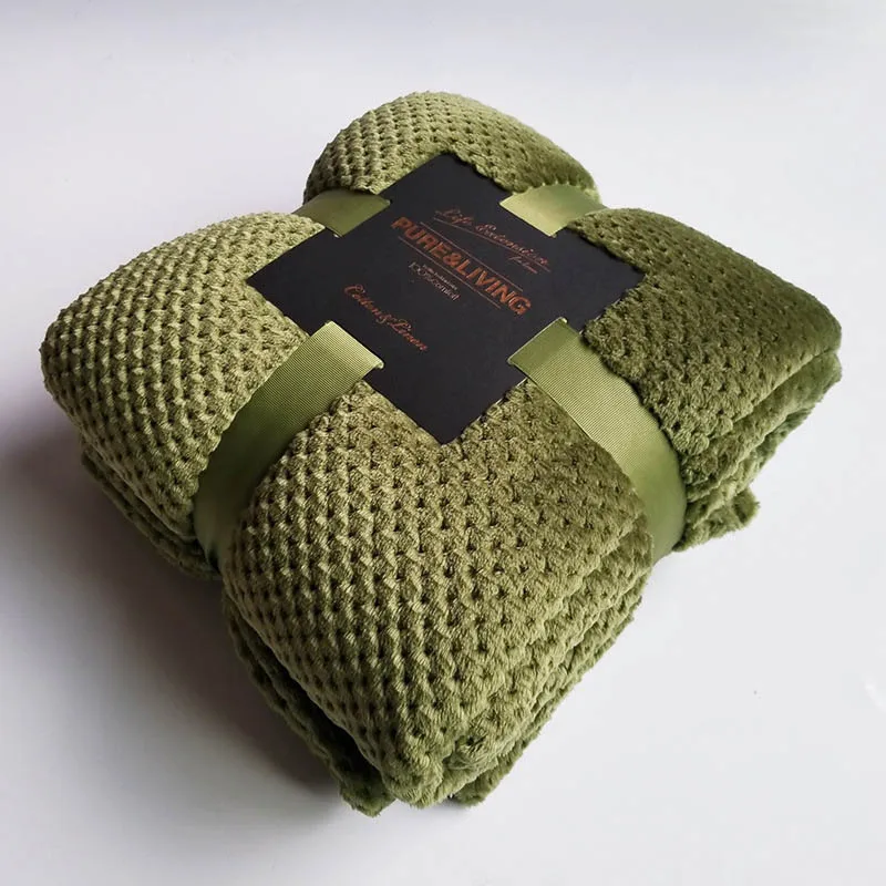 Клетчатое одеяло с ананасом для кровати фланелевое на диване Флисовое взрослых