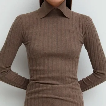 

Women Sweater Wool and Cashmere Pitted Sweater Turtleneck Split Sweater Women