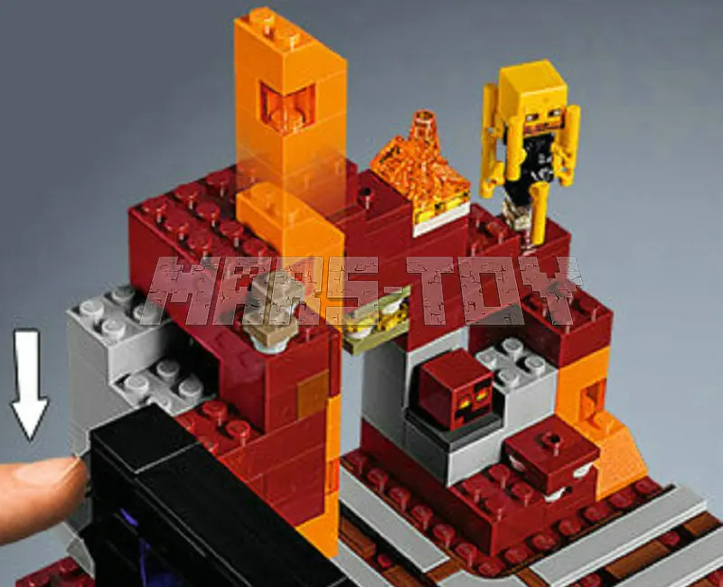 The Nether Portal Building Blocks With Steve Blaze Action Figures Compatible 21143 Bricks Set Toys