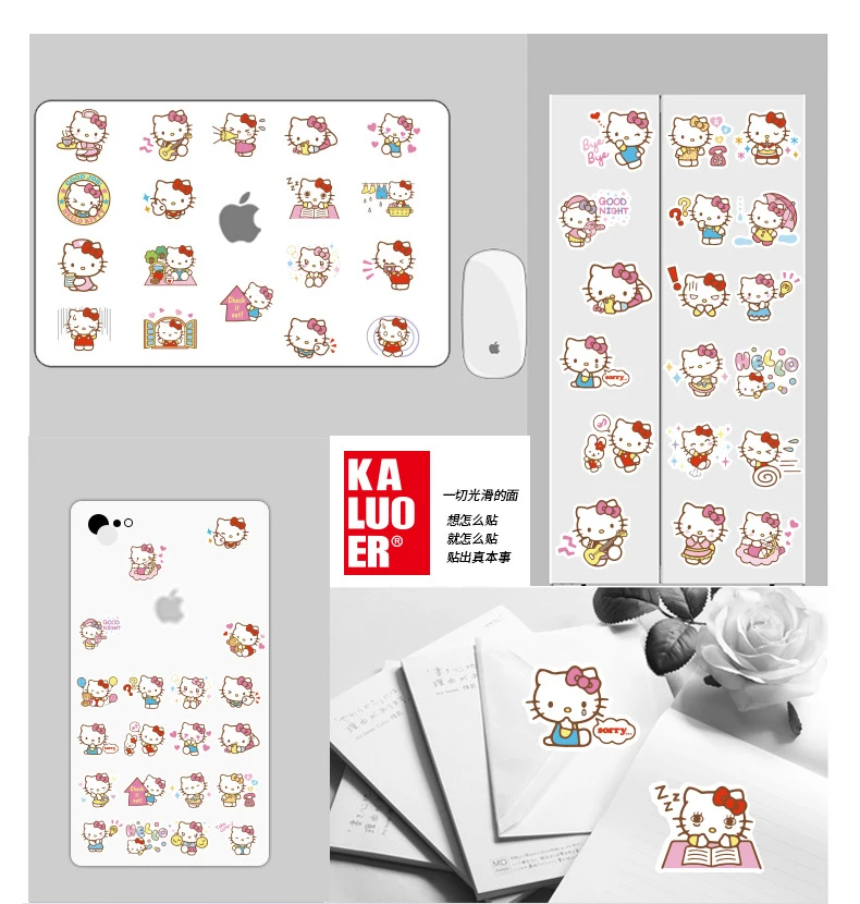 40 шт. милые наклейки аниме наклейки Sanrio Hellokitty наклейки для ноутбука холодильник книга багаж дневник наклейки для детей