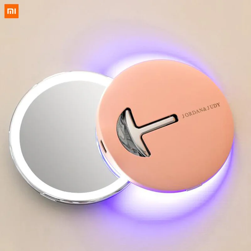 Xiaomi Портативный зеркало для макияжа с светодиодный светильник мини карманный зеркало для макияжа с светильник s Touch Управление Красота косметическое средство для Для женщин