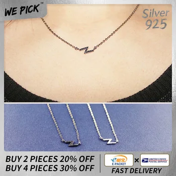 

2020 Geometric Lightning Pendant Necklaces S925 Sterling Silver Necklace Imitation Diamonds Korean Simple Party Luxury Jewery