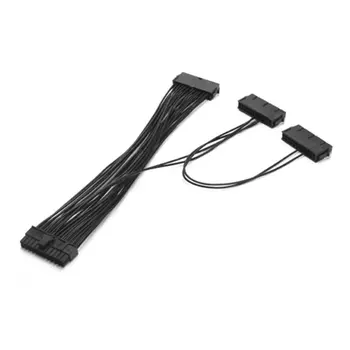 

30CM Professional ATX 24 Pin Motherboard Mainboard Adapter Connector Cable Dual PSU Long Extension Cable Black Drop Shipping