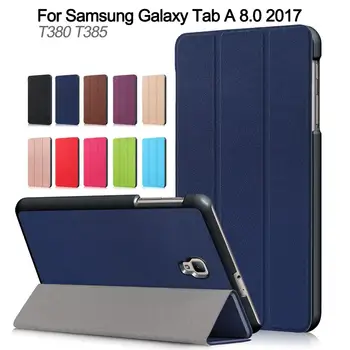 

Tablet Case For Samsung Galaxy Tab A 8.0 2017 T380 T385 SM-T380 SM-T385 Slim PU Leather Stand Cover Auto Wake/Sleep Shockproof