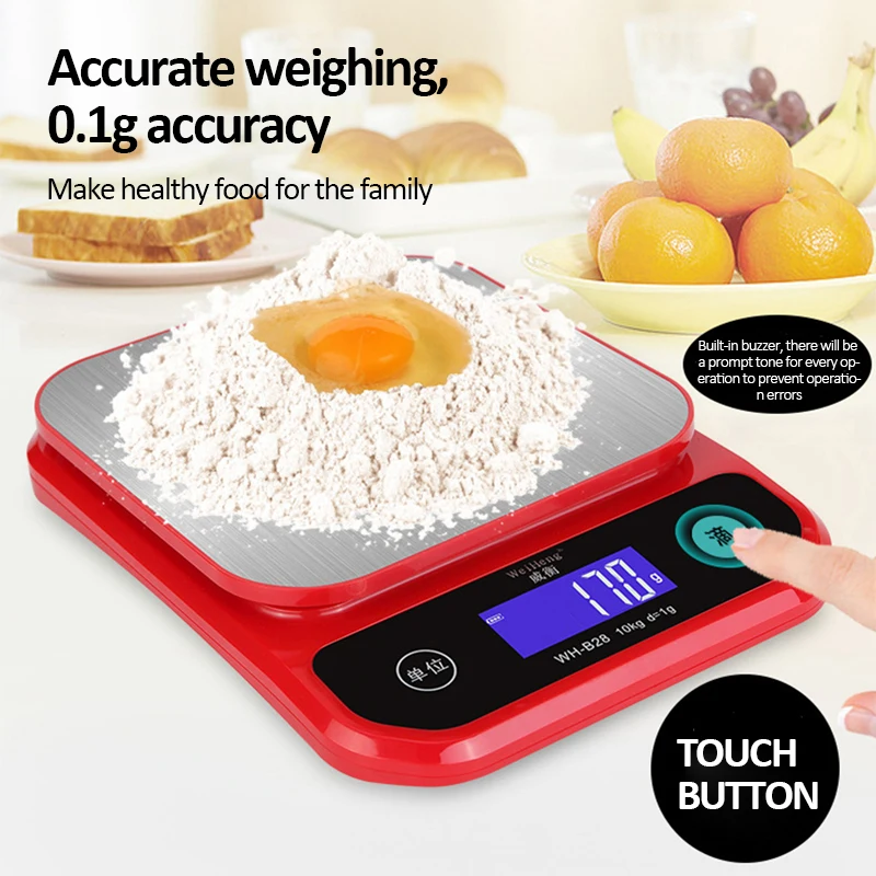 10kg/1g 5kg/0.1g Usb Charging Digital Kitchen Scale Ip67 Waterproof  Stainless Steel Weighing Scale Food Diet Electronic Scale - Weighing Scales  - AliExpress
