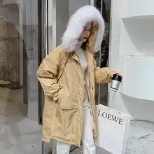 Зимняя женская куртка на утином пуху Женская Длинная Верхняя одежда с капюшоном модная Снежная одежда теплые длинные куртки с длинными рукавами пуховое пальто A106