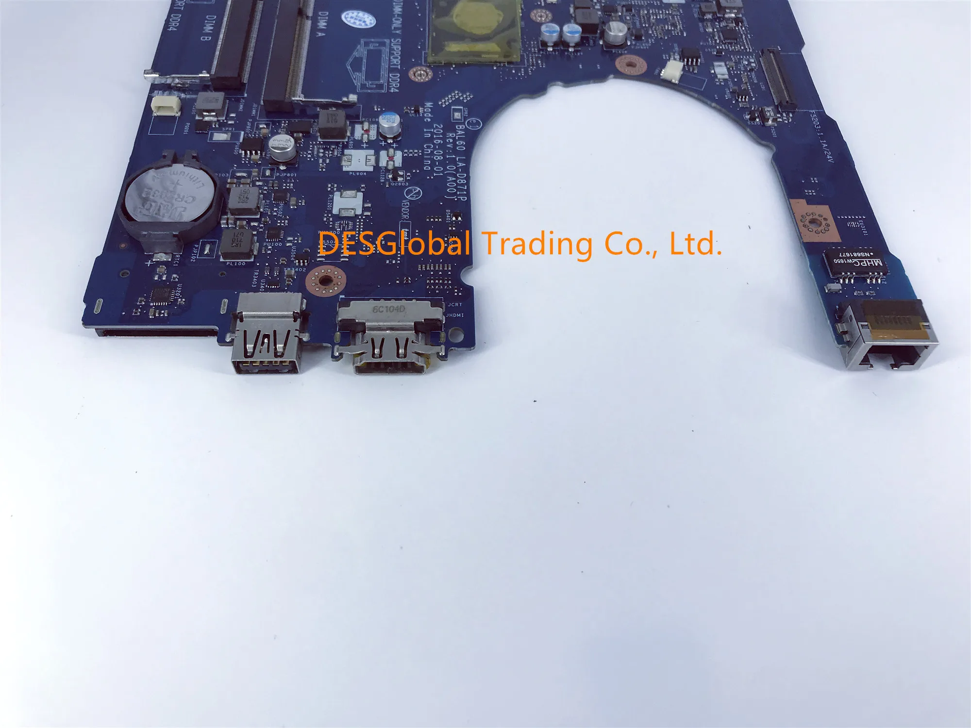 BAL60 LA-D871P для DELL inspiron 14 5468 5468D 5566 материнская плата для ноутбука SR2ZW i3-7100U процессор работает отлично