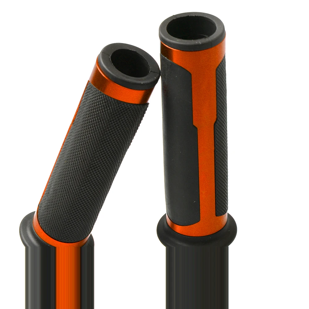 orange 7/" 22 мм Универсальный руль мотоцикла рукоятка Ручка Бар Конец для KAWASAKI ER-6F Ninja 300 400 500R ZRX1200 VERSYS 300X - Цвет: orange