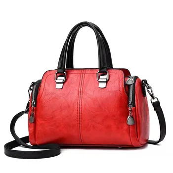 Fashion Women Handbags PU Leather Totes Bag Top-handle Crossbody Bag Shoulder Bag Lady Simple Style Bag