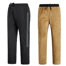 7XL 8XL зимние мужские спортивные штаны теплые тренировочные брюки утолщенная флисовая подкладка мужские брюки полиэстер плюс свободные термоштаны для бега и тренировки