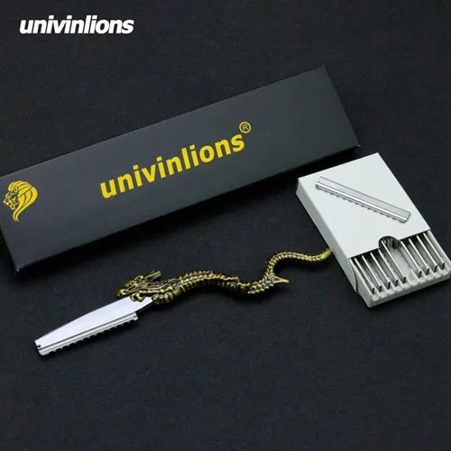Univinlions dragon Бритва для укладки волос прореживающая бритва Парикмахерские ножницы прямые салонные парикмахерские бритвы для стрижки волос Парикмахерская - Цвет: B-1-E10blades
