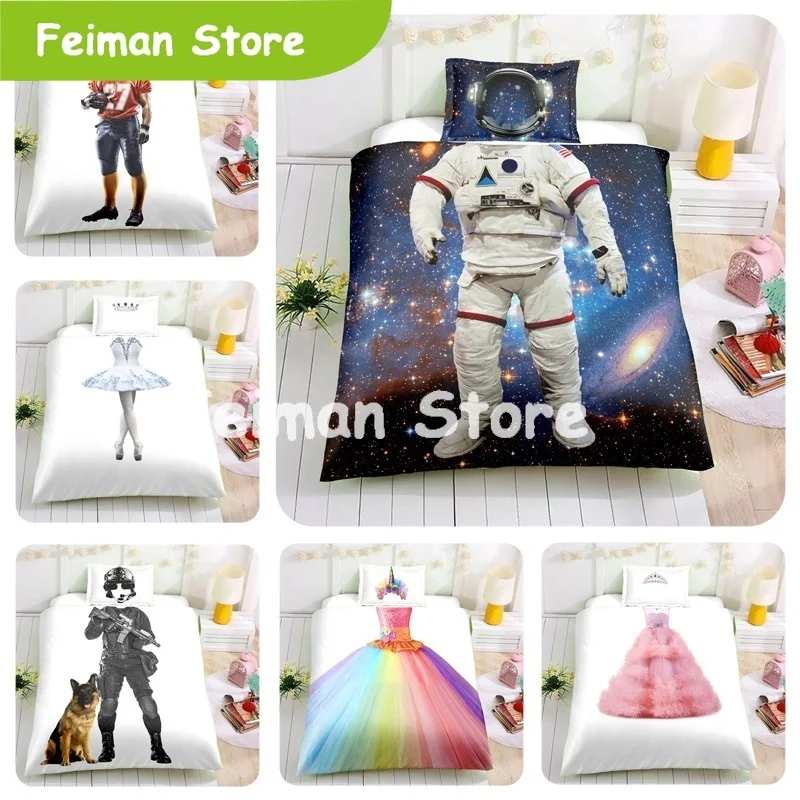 

New children's fashion creative style bedding digital printing boy girl pattern bedding set Europe and America size 2PCS