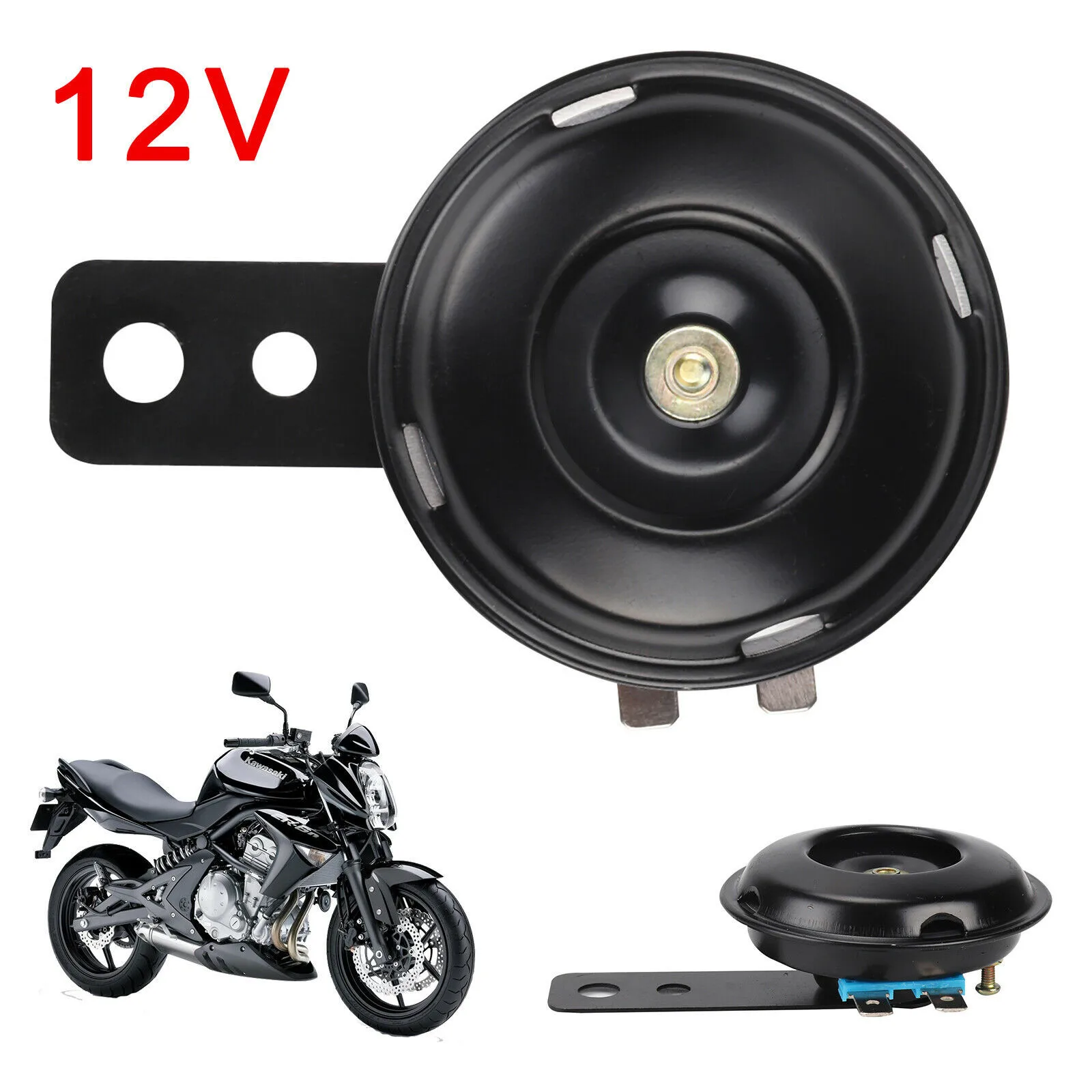 Schwarze Motorrad Hupe 105db elektrische Hupe 12V universelle elektrische Motorrad  Hupe Motorrad Ersatz 15w elektrische Hupe Auto gem - AliExpress