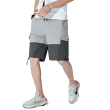 Красивые Новые Харадзюку карго шорты мужские летние сафари Стиль Уличная Хип Хоп карманы лоскутное джоггеры шорты Homme