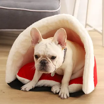 

Plush Dog Bed House Dog Mat Winter Warm Sleeping Cats Nest Soft Arctic Velvet Dog Basket Pet Cushion Portable Pets Supplies