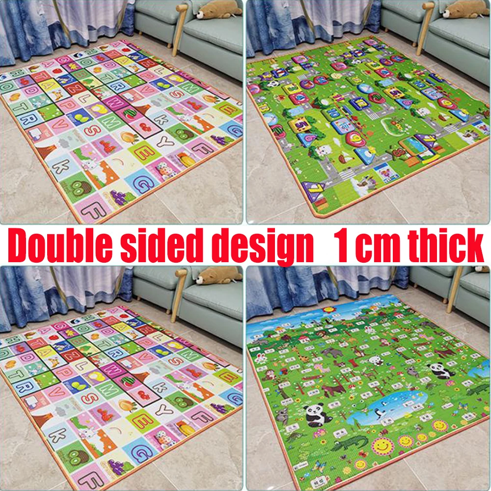 

1cm Thick Baby Crawling Play Mat Soft Floor Foam Foldable Cartoon Children Carpet for Babies Kids Toys Cartoon Toddler mat