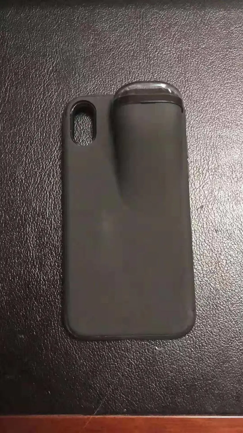 2 в 1 силиконовый чехол для телефона для iPhone 11 Pro Max Xs Max Xr X 10 8 7 Plus с держателем AirPods чехол для телефона AirPods Прямая поставка - Цвет: Black