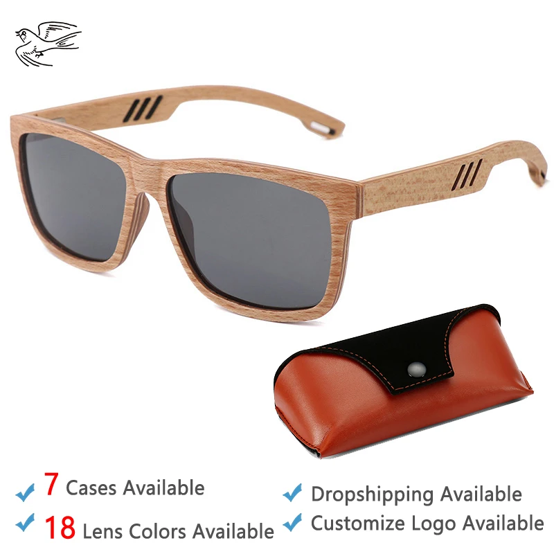

Branded Wood Style Sunglasses Womens Vintage Shades Sun Glasses for Women Fashion 2020 UV400 Polarized lentes de sol mujer GB128