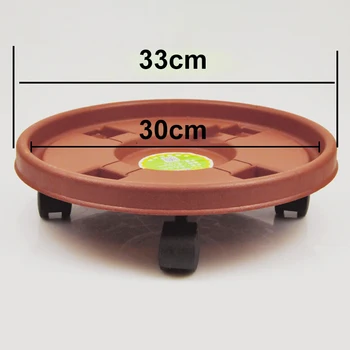 

Outdoor Garden Resin Planter Saucer With Wheels Movable Flowerpot Tray 3 Sizes