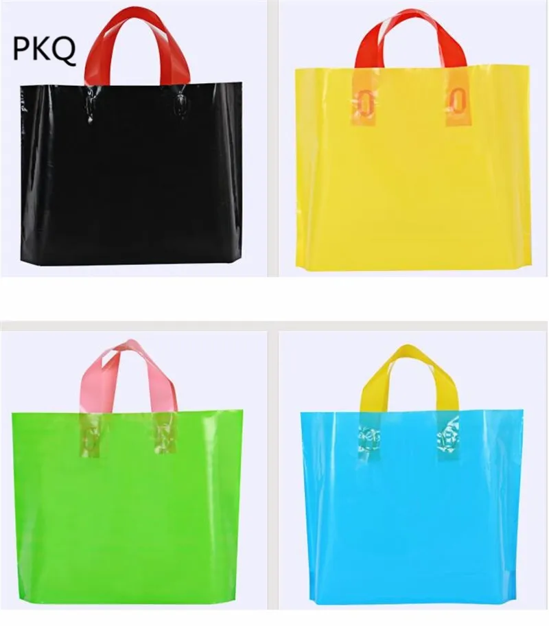 35 шт/лот полиэтиленовый пакет для подарков желтый зеленый черный на заказ подарочная одежда хозяйственная сумка красные белые синие вечерние сумки с ручкой