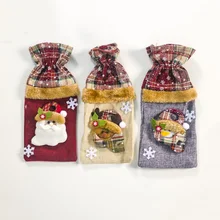 Рождественский подарок Санта-Клаус Снеговик посуда Бутылка Вина Противопыльный чехол Рождественское украшение для домашнего стола новогодний декор