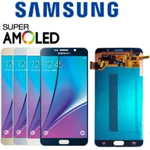 Супер AMOLED экран Замена с рамкой для samsung NOTE5 lcd N920 N920F N920A N920T N920C N920V сенсорная сборка