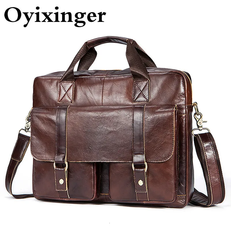 Мужские сумки из натуральной кожи для ноутбука, мужские деловые кожаные портфели, мужские деловые сумки для Macbook Air 14 Bolsa Para notebook