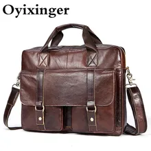 Мужские сумки из натуральной кожи для ноутбука, мужские деловые кожаные портфели, мужские деловые сумки для Macbook Air 14 Bolsa Para notebook