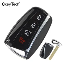 Okeytech 4 botões escudo da chave do carro para hyundai genesis 2013-2015 santa fe equus azera peça de controle remoto substituição do carro chave caso