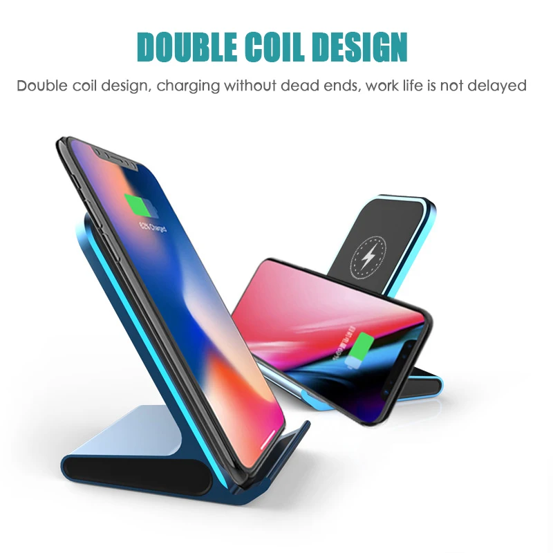 QI вертикальное Быстрое беспроводное быстрое зарядное устройство для iPhone X XR 8Plus