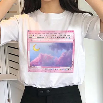 

women's t-shirt Gothic Sailor Moon Cute Pink Harajuku Summer Female Short Sleeve Letter Cartoon Print Casual Ins T-Shirt