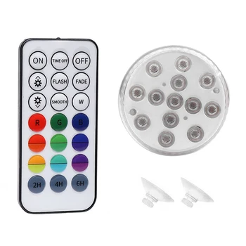 

13 LED Remote Control Submersible Light IP68 Waterproof Battery Operated Lamp Multi Color Submersible LED Underwater Light