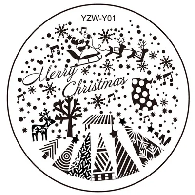 1Pc 20 Designs Available YZW-Y Stamping Plate Lace Starfish& Leopard Feather Clown Flower Nail Art Template - Цвет: Y01