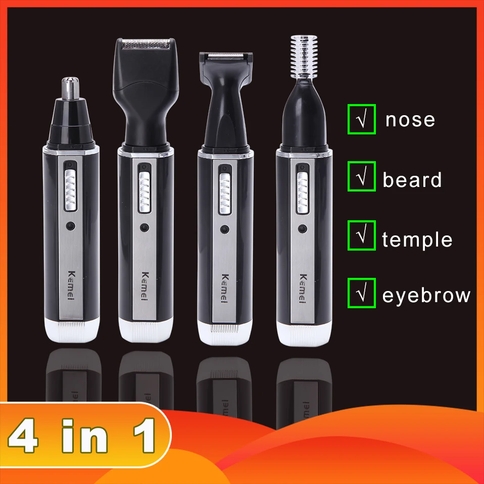 

KEMEI Nose Hair Trimmer 4 In 1 Multifunctional Rechargeable Shaver Clipper Ear Nose Facial Hair Trimmer