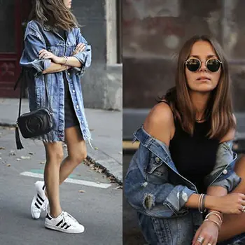 

New Vintage Denim Jackets Women Hole Boyfriend Style Jean Jacket Denim Loose Spring Autumn Denim Jeans Coats Boyfriend Style