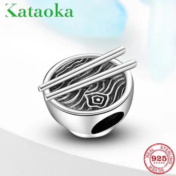 

Hot 925 Sterling Silver Exquisite A bowl of noodles Metal Beads fits Charms Kataoka Silver 925 Original Bracelet Jewelry Making