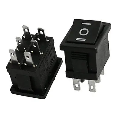 

10 Pcs DPDT ON-OFF-ON 3 Position Snap In Boat Rocker Switch 6A/250V 10A/125V AC