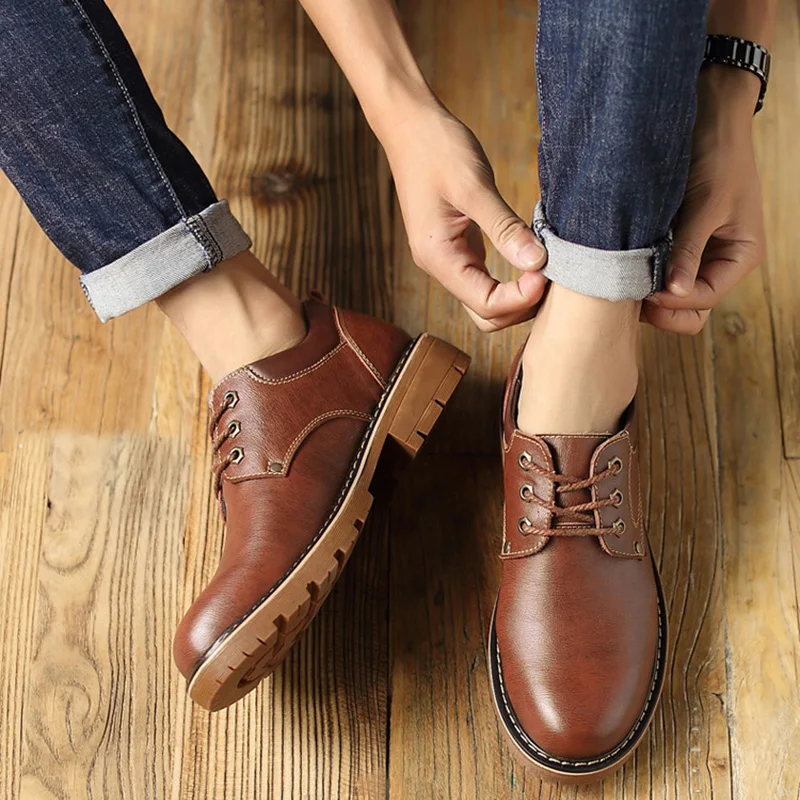 100 Genuine Leather Shoes Men Footwear Cow Leather Mens Casual Shoes Soft Comfortable Male Shoes Thick