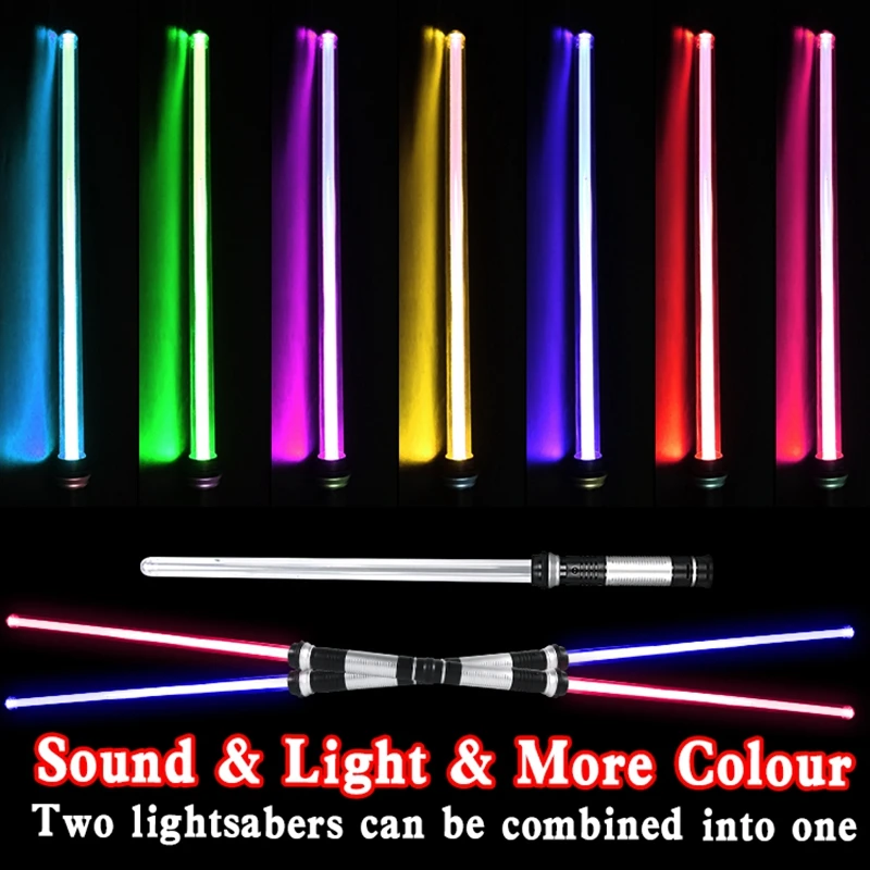 Clignotant sabre Laser Double Star Wars épée jouets son et lumière pour enfants jouets cadeaux d'anniversaire Halloween accessoires Cosplay