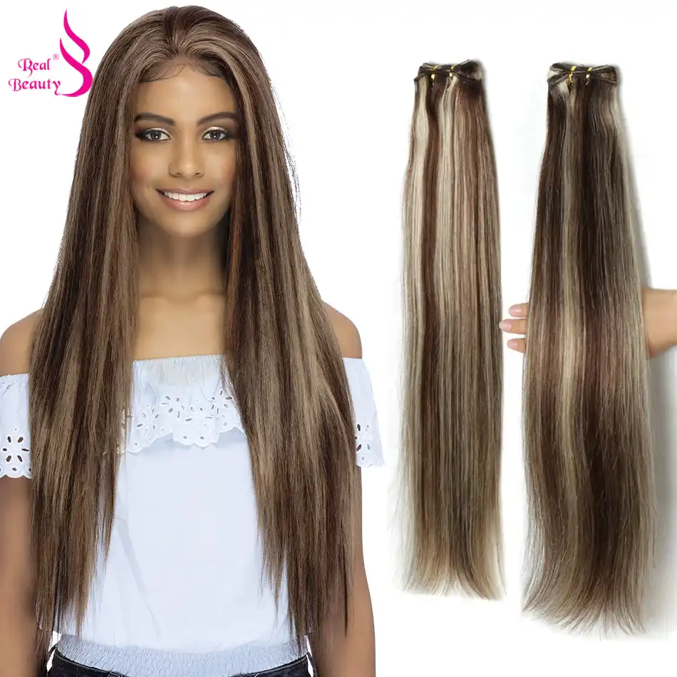 Pelo Liso Brasileno De Real Beauty 613 Mechones 100 Pelo Humano Tejido De Color Rubio Platino Mechones De Cabello Remy Extensiones De Cabello Ombre Aliexpress
