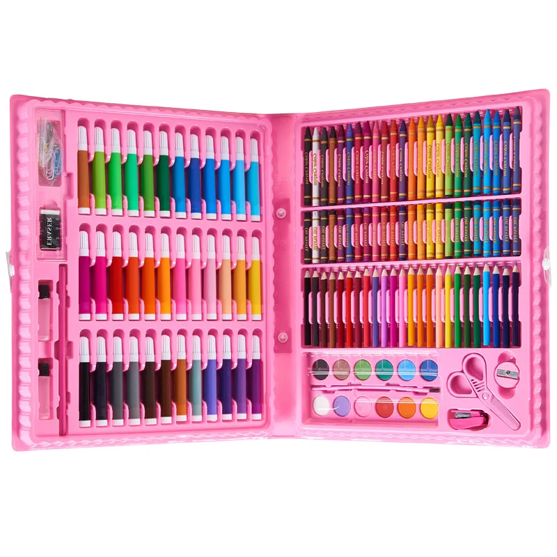 150PCS Creative Painting Graffiti Paint Brush Set Fashion Children Daily Entertainment Toy Art Sets For Kids Birthday Gifts - Цвет: Pink