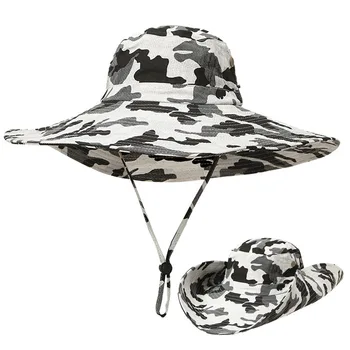 Chapeau blanc camouflage militaire avec ficelle  1