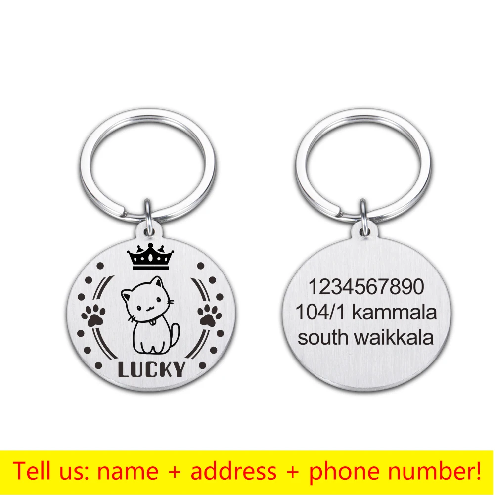 Custom Pet Id Tags Custom Dog Plate Personalized Cat Collar Accessory Pendant Dog Cats Tag Anti-lost Dog Medal With Engraving 